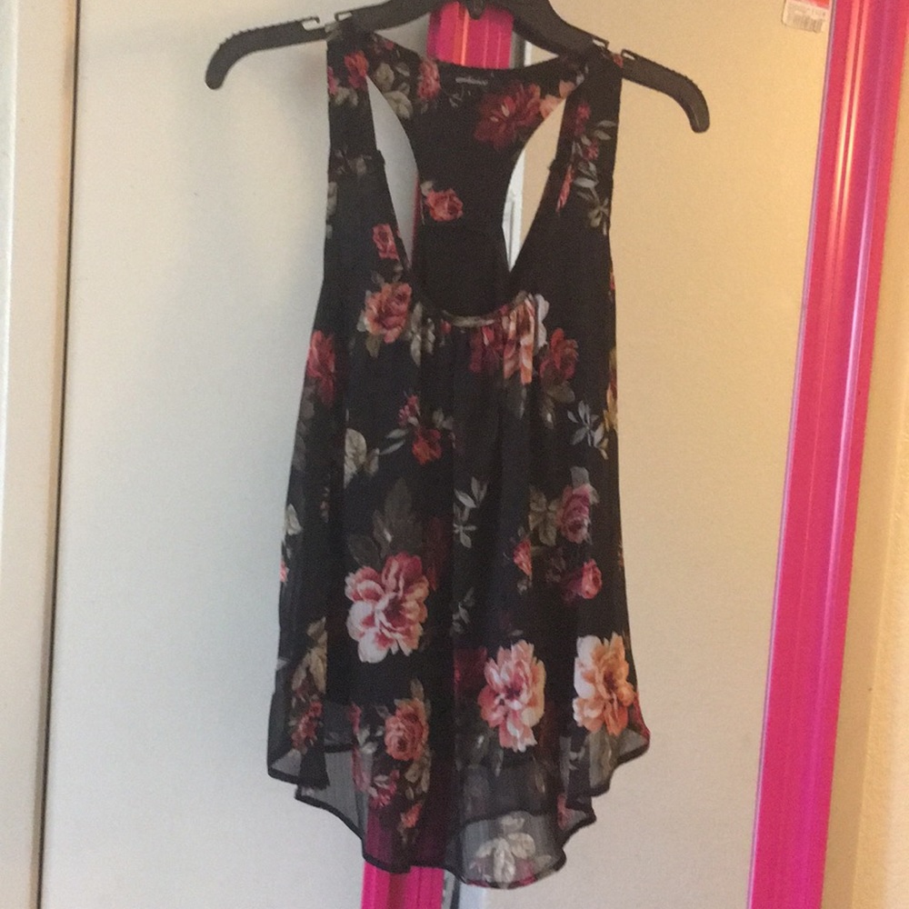 Black flowered top